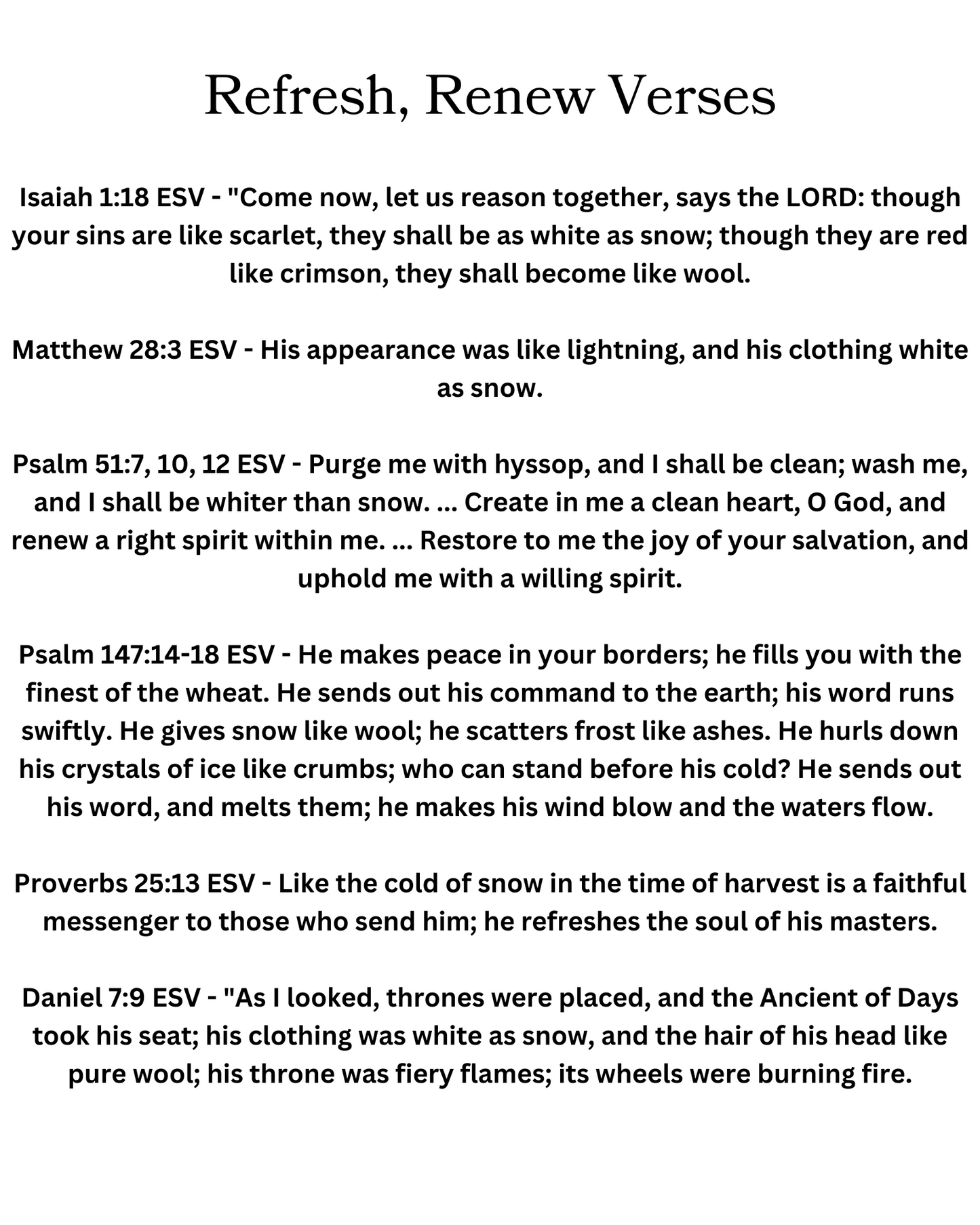 Refresh, Renew