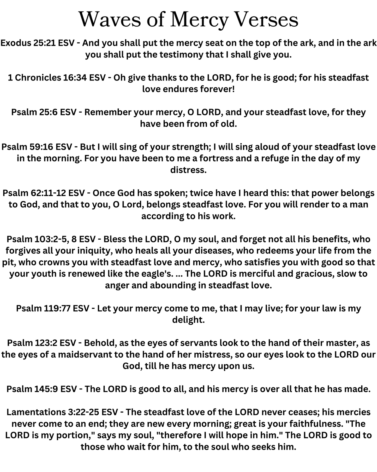 Waves of Mercy