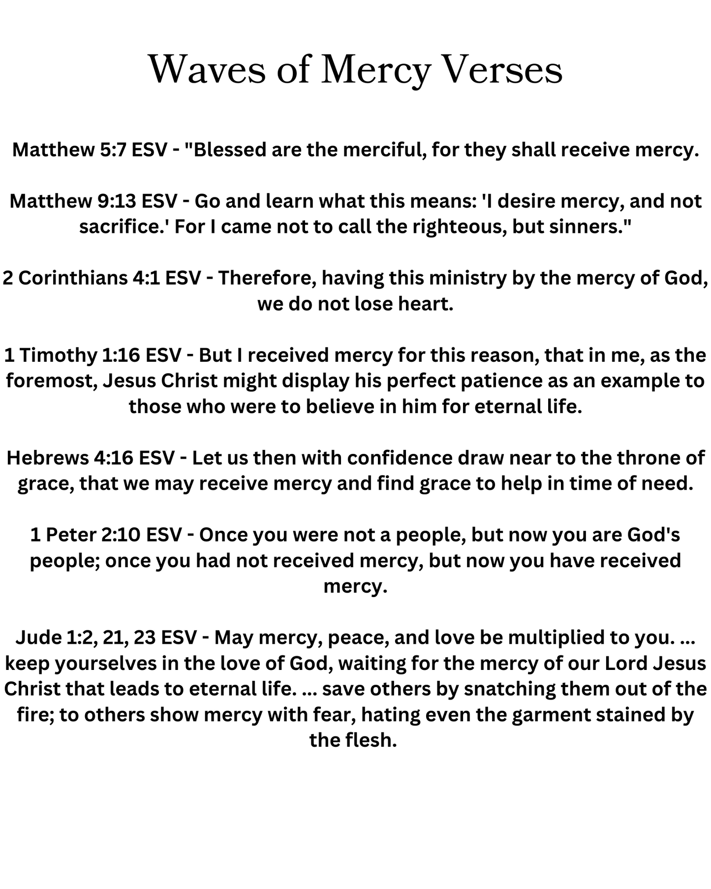 Waves of Mercy